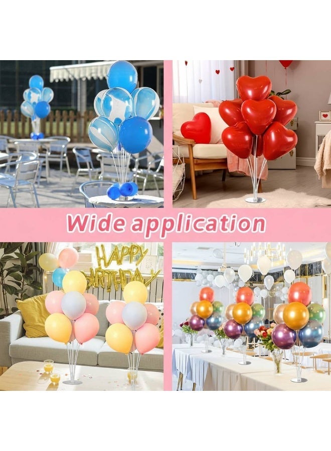 4-Pack Balloon Column Stand Kit Set, 70cm Table Floor Balloon Stand Holder with 7 Pcs Balloon Cups and Sticks Per Set for Birthday, Anniversary, Baby Shower, Wedding, Graduation, Party Decorations, Including 10 Macaron Balloons - Image 3